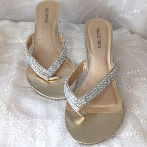 Jeweled Wedge Sandals Size 7